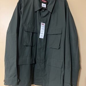 Olive Green Field Jacket with Classic Military Style